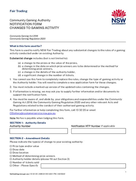 Notify Fair Trading of a trade promotion gaming activity .